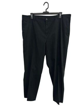 George 44 Mens Black Dress Pants Cotton Blend Flat Front Minimalist Quiet Luxury